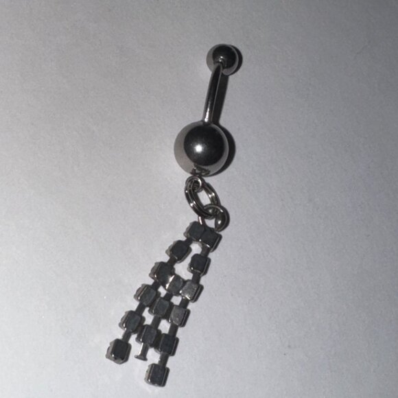 Rhinestone Dangle Belly Ring - Picture 5 of 8